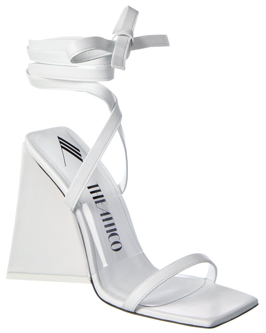 Shop Attico The  Isa Vinyl & Leather Sandal In White