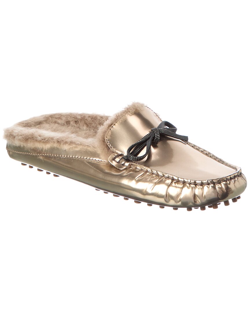 Brunello Cucinelli Leather Mule In Multi