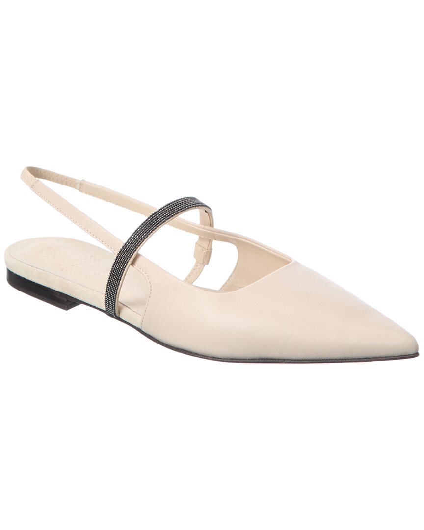 Brunello Cucinelli Leather Mule In White