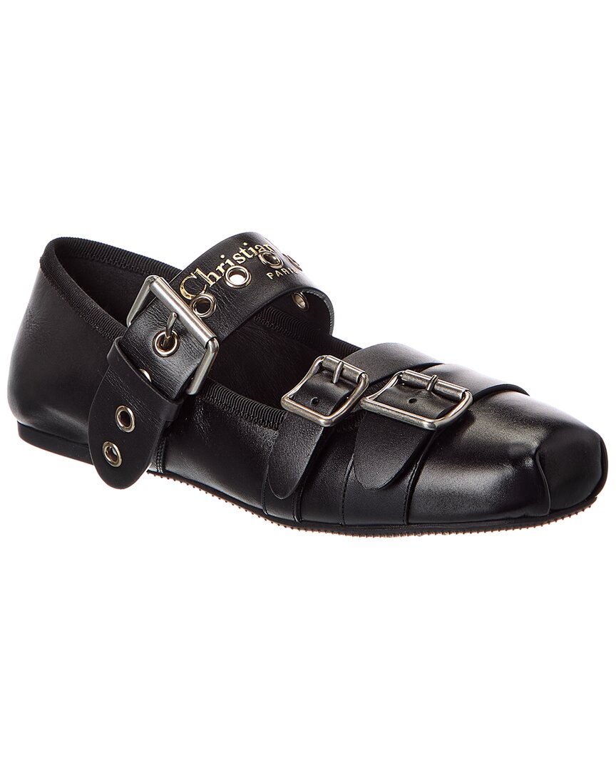 Dior Punk Leather Ballet Flat In Black