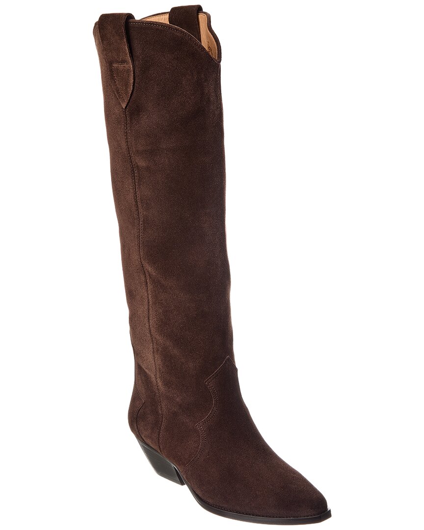 Isabel Marant Denvee Suede Knee-high Boot In Brown