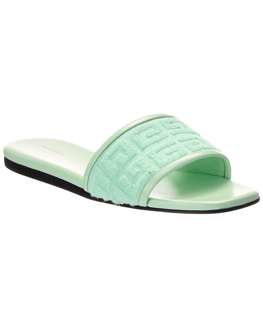 Givenchy 4g Canvas & Leather Sandal In Green