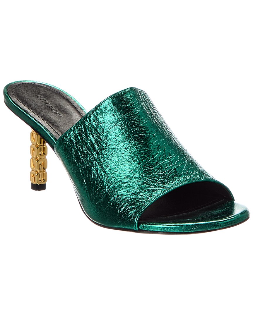 Givenchy G Cube Leather Mule In Green