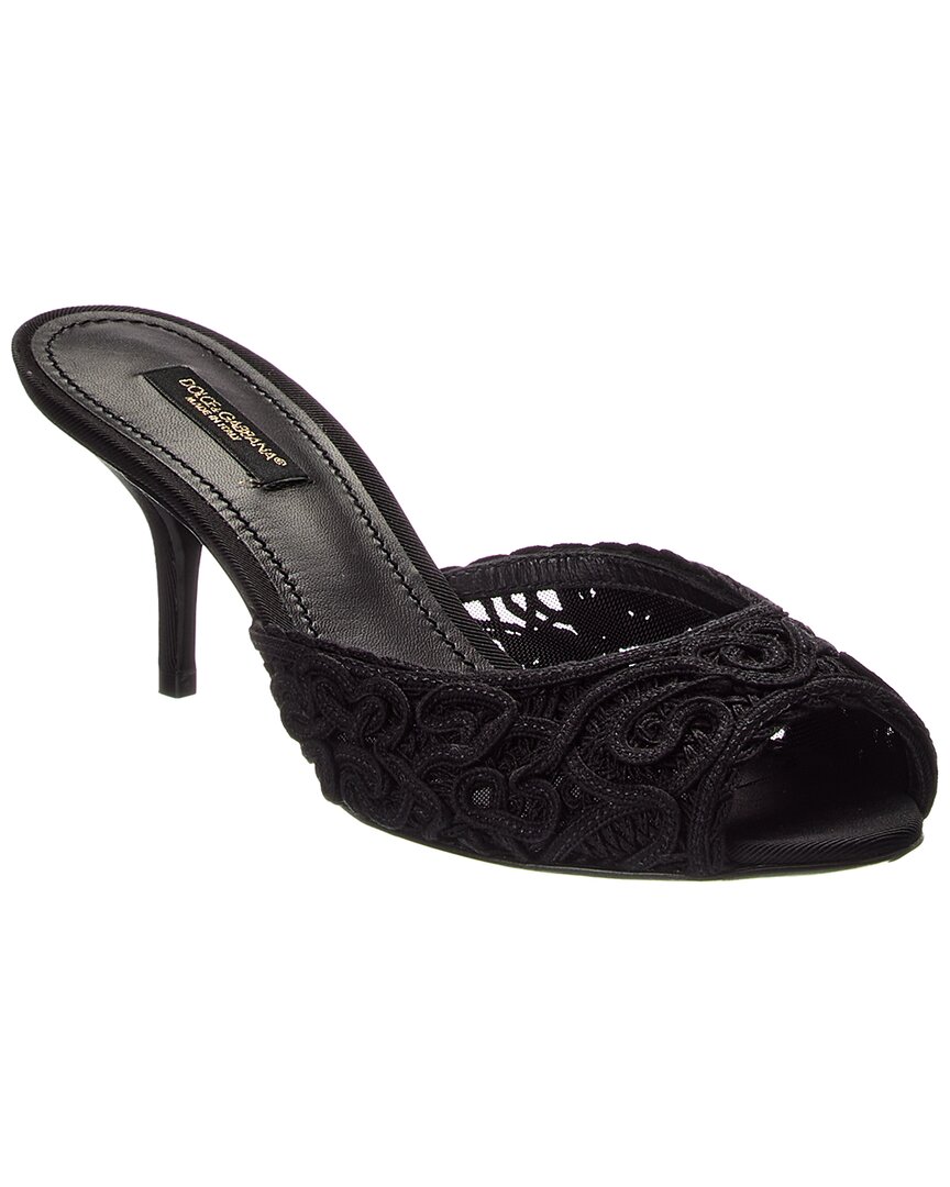 Dolce & Gabbana Lace Sandal In Black