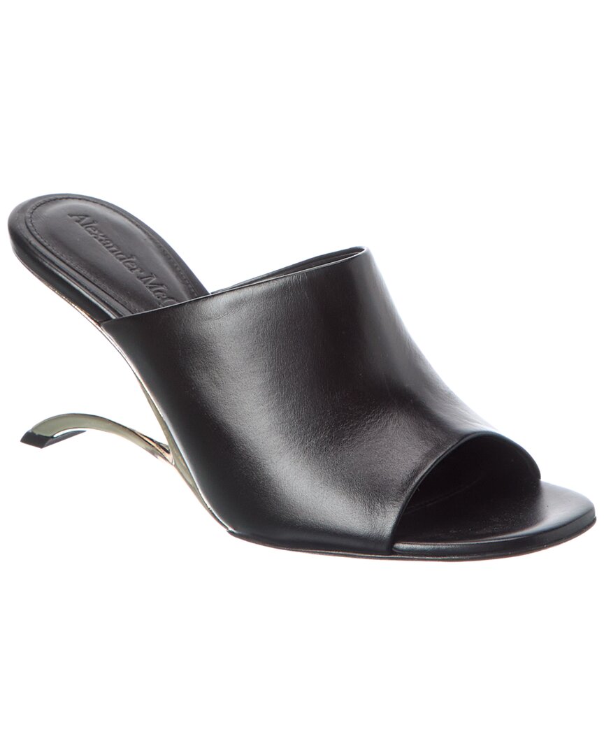 Alexander Mcqueen Lux Leather Sandal In Black