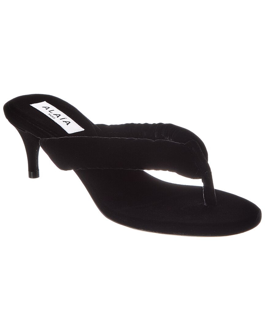 Alaïa Velvet Mule In Black