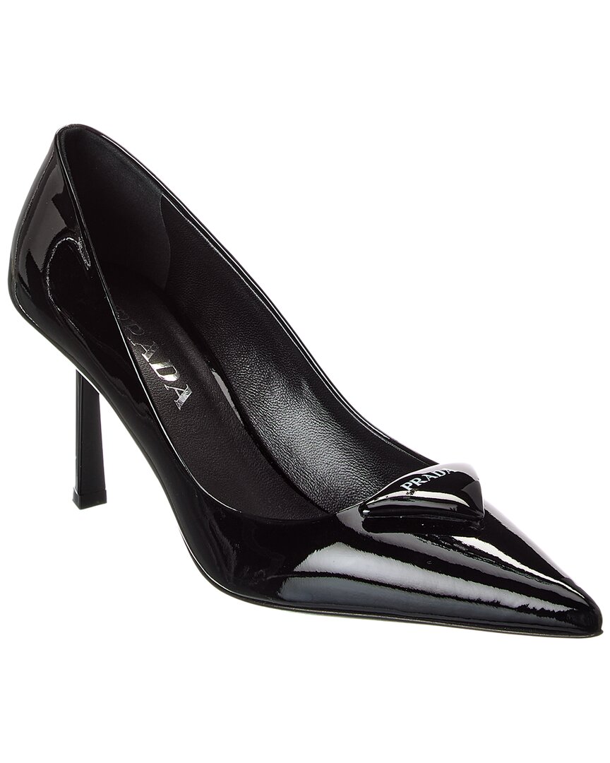 Prada Patent Pointy-toe Pump In Black