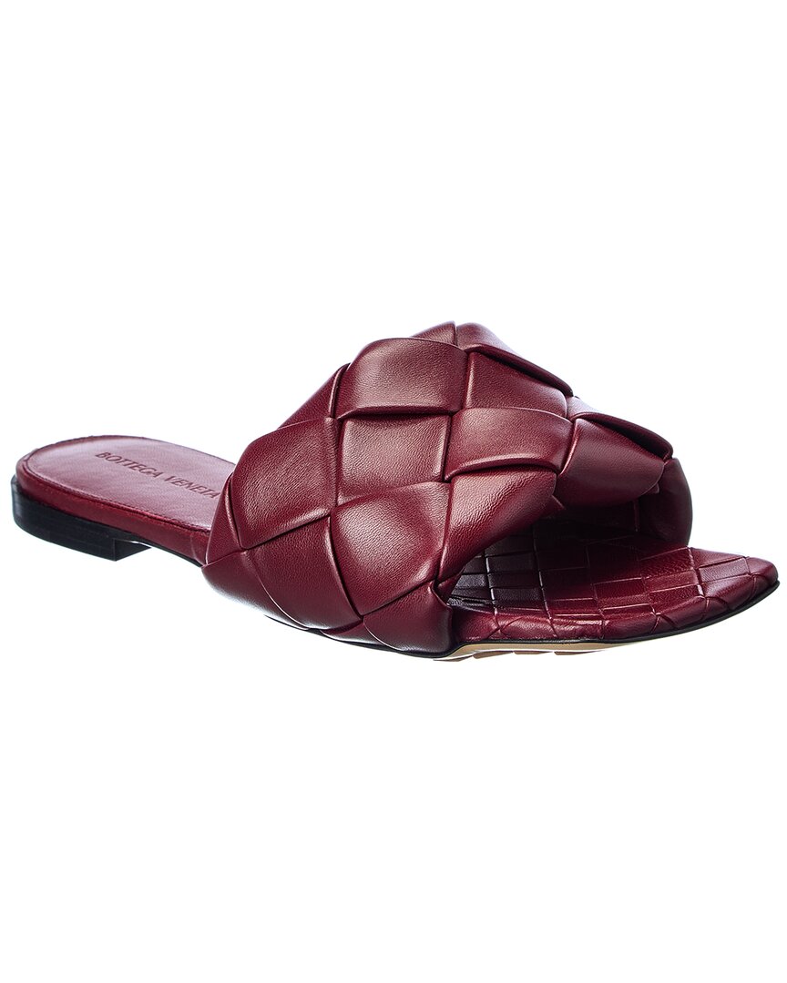 Bottega Veneta Padded Flat Sandal Nappa Matelasse In Red