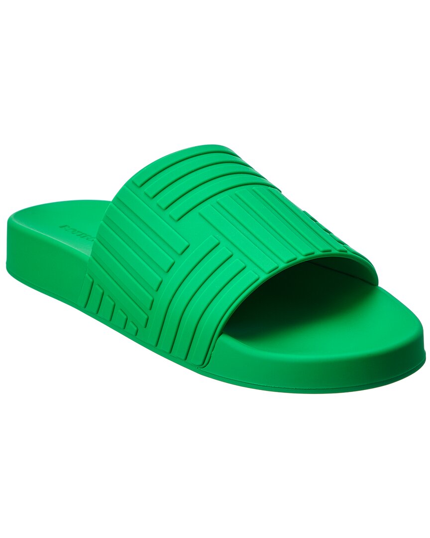 Shop Bottega Veneta Slider Rubber Slide In Green
