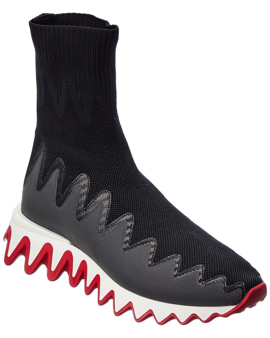 Christian Louboutin Sharky Pull-on Sock Sneakers In Black