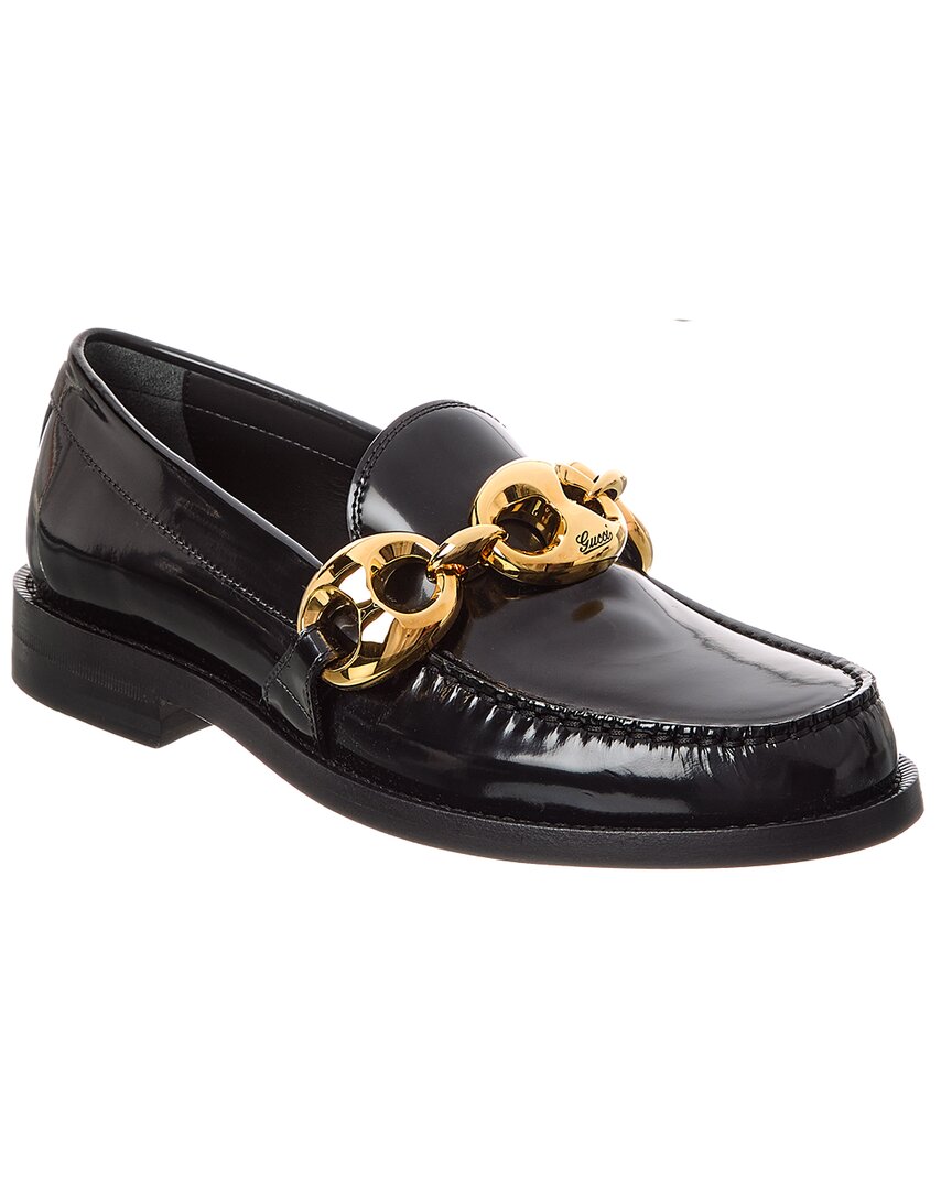 Gucci Horsebit Patent Loafer In Black