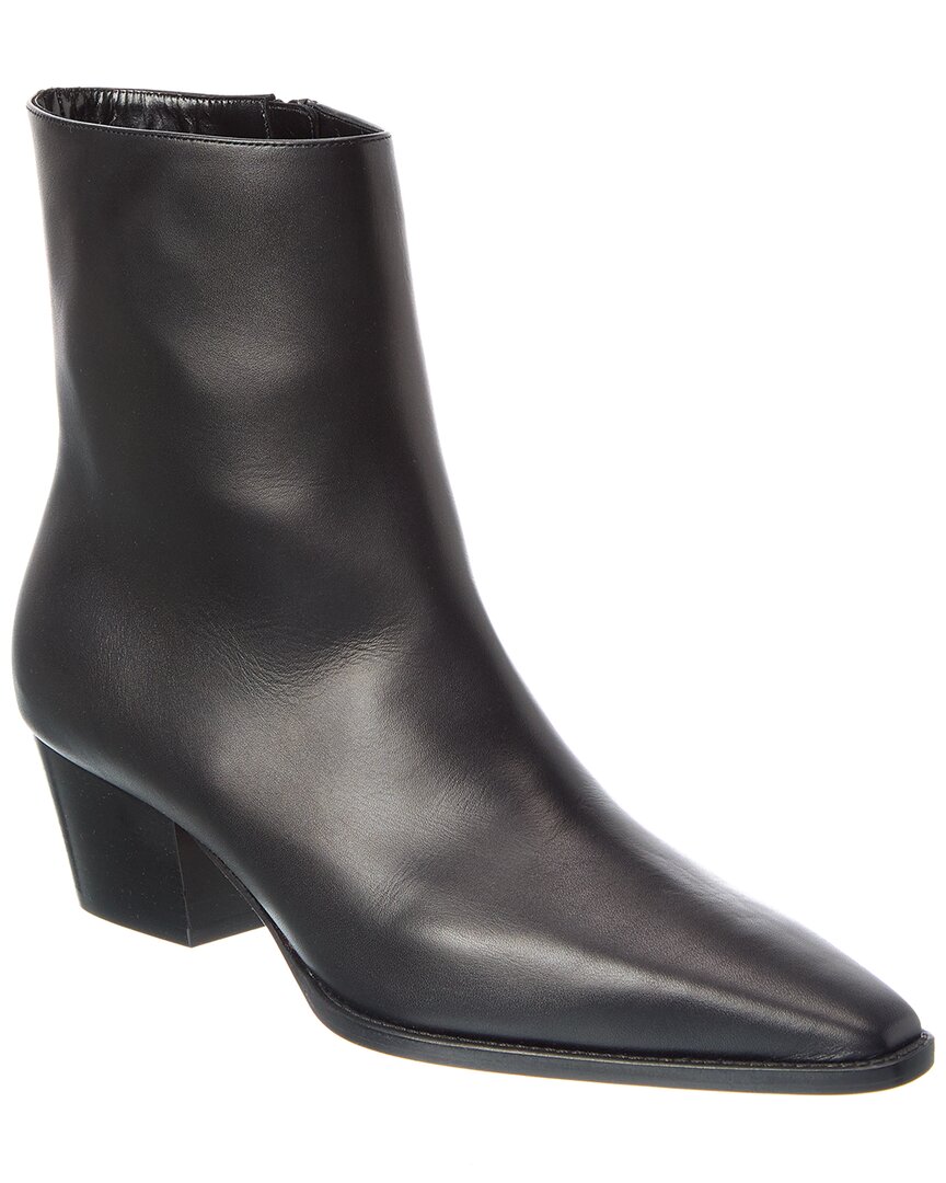 Manolo Blahnik Logo Leather Boot In Black