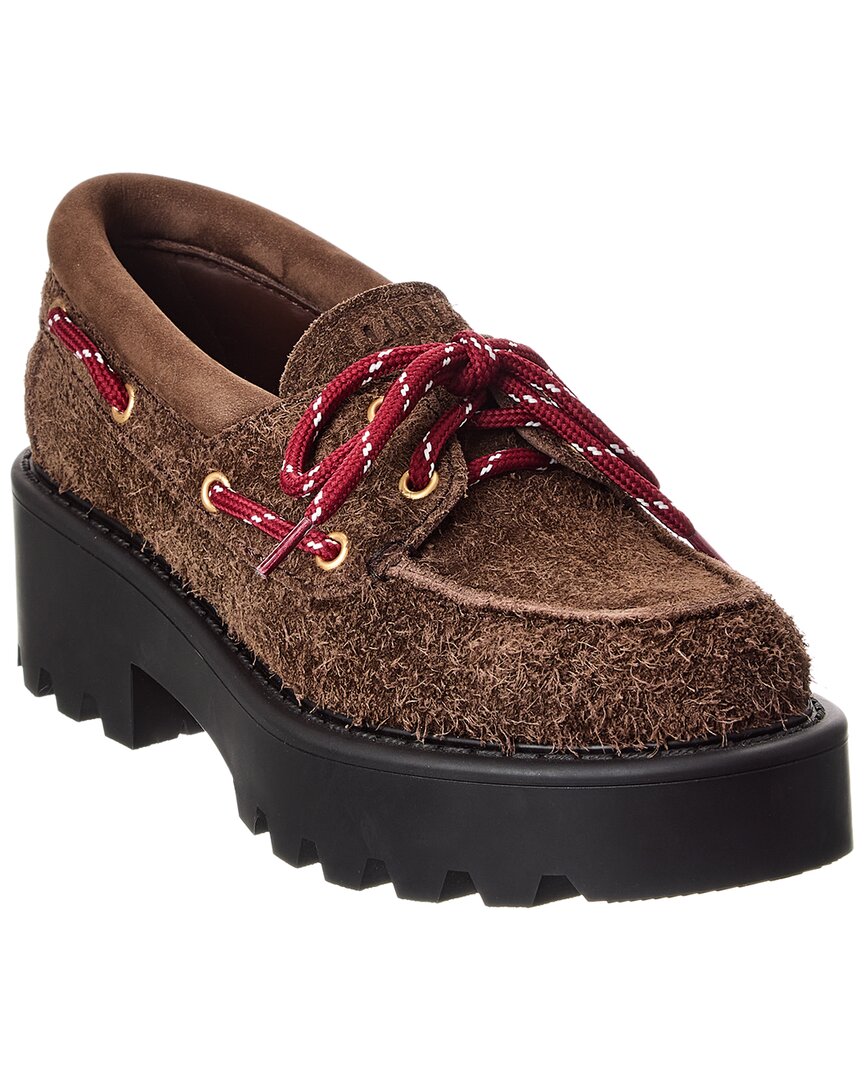 Miu Miu Suede Loafer In Brown