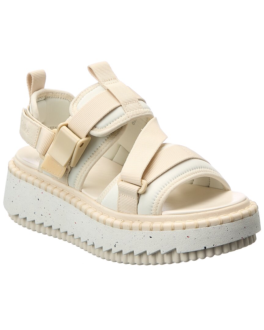 CHLOÉ LILLI LEATHER PLATFORM SANDAL