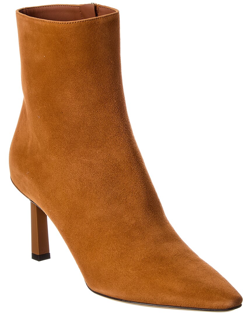 Ferragamo Janna 70 Suede Bootie In Brown