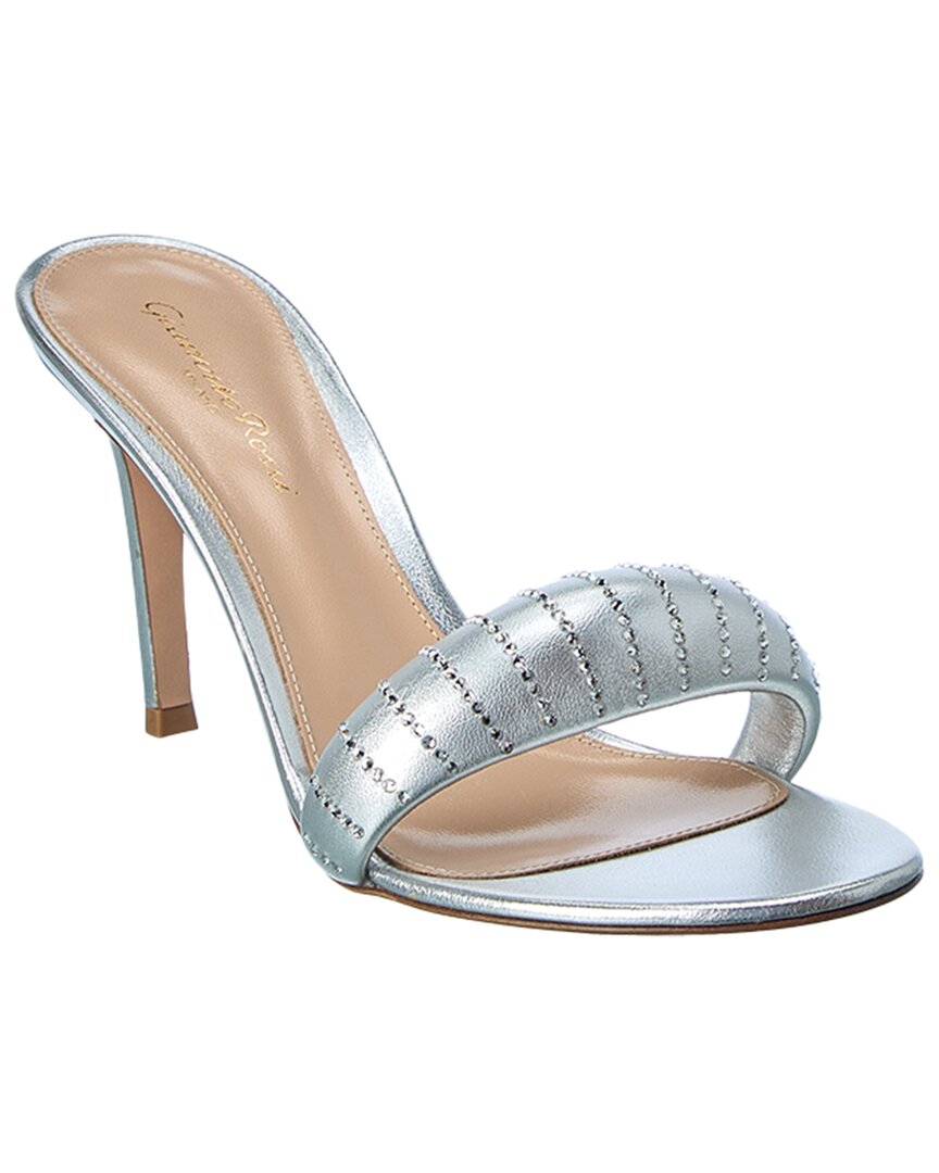 Gianvito Rossi Bijoux 90mm Crystal-embellished Mules In Silver