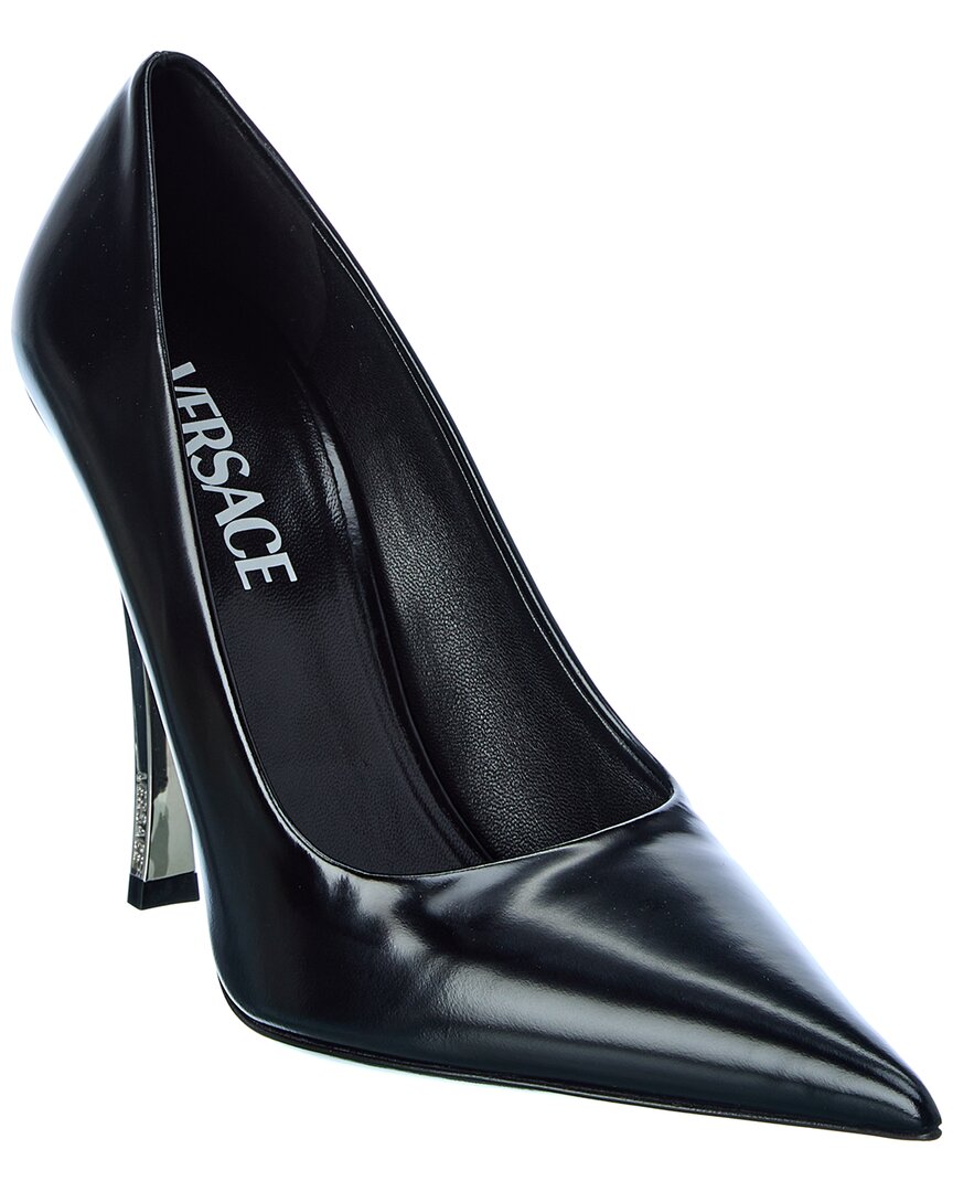 VERSACE VERSACE PIN POINT LEATHER PUMP