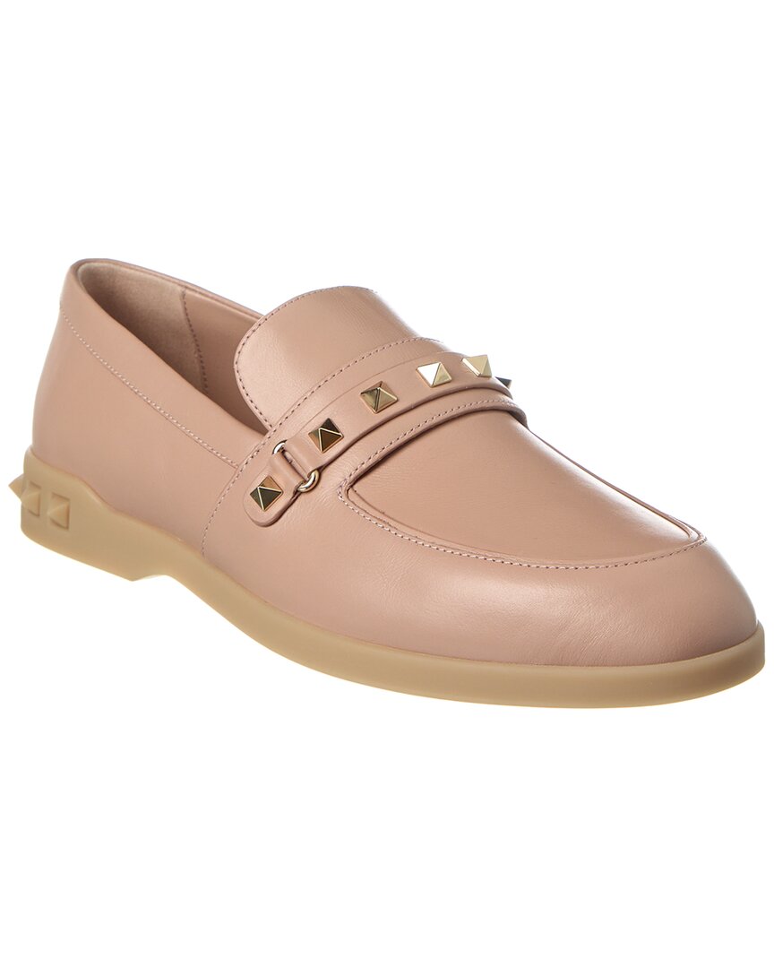 Valentino Garavani Valentino Leisure Flows Split Leather Loafer In Neutral