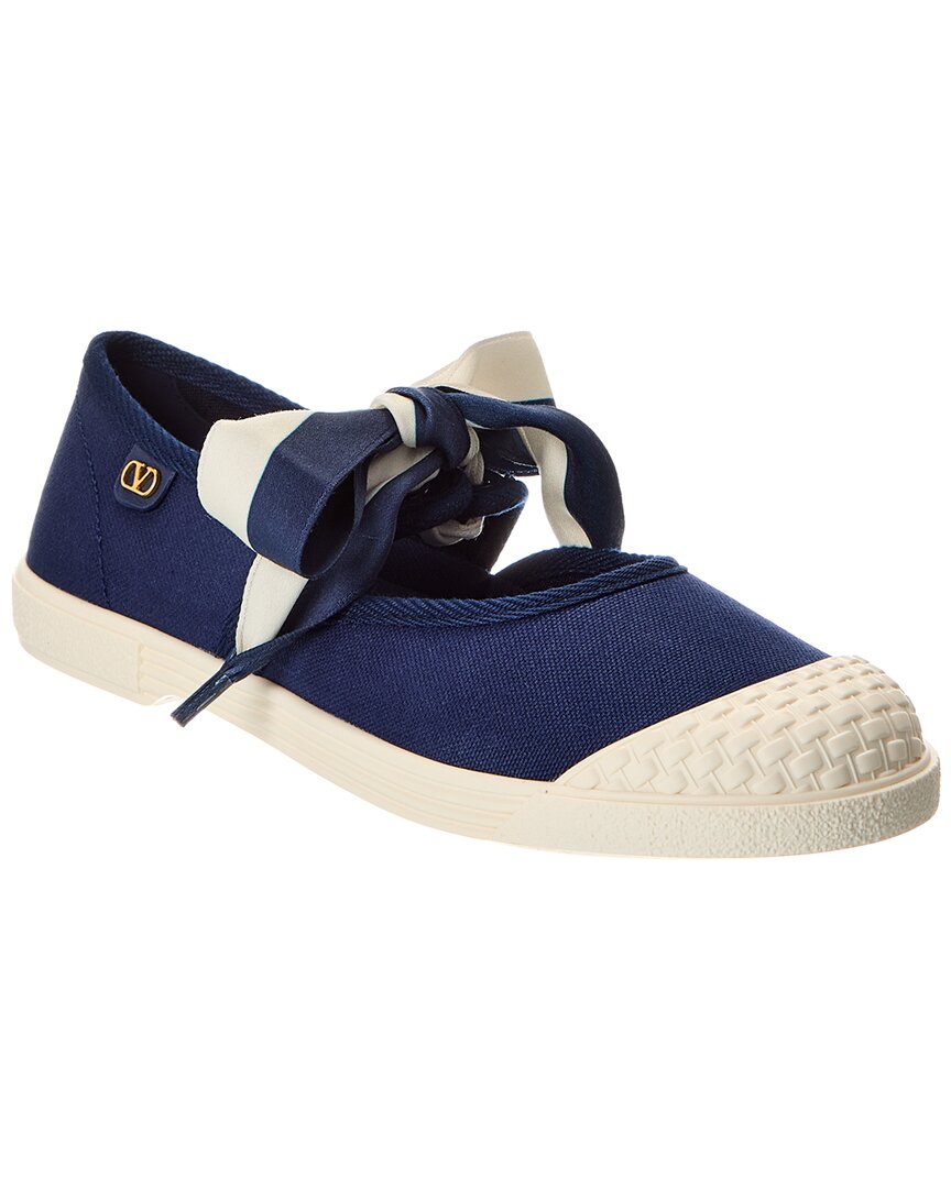 Valentino Garavani Valentino Bay By Bay Canvas Ballerina Sneaker In Blue