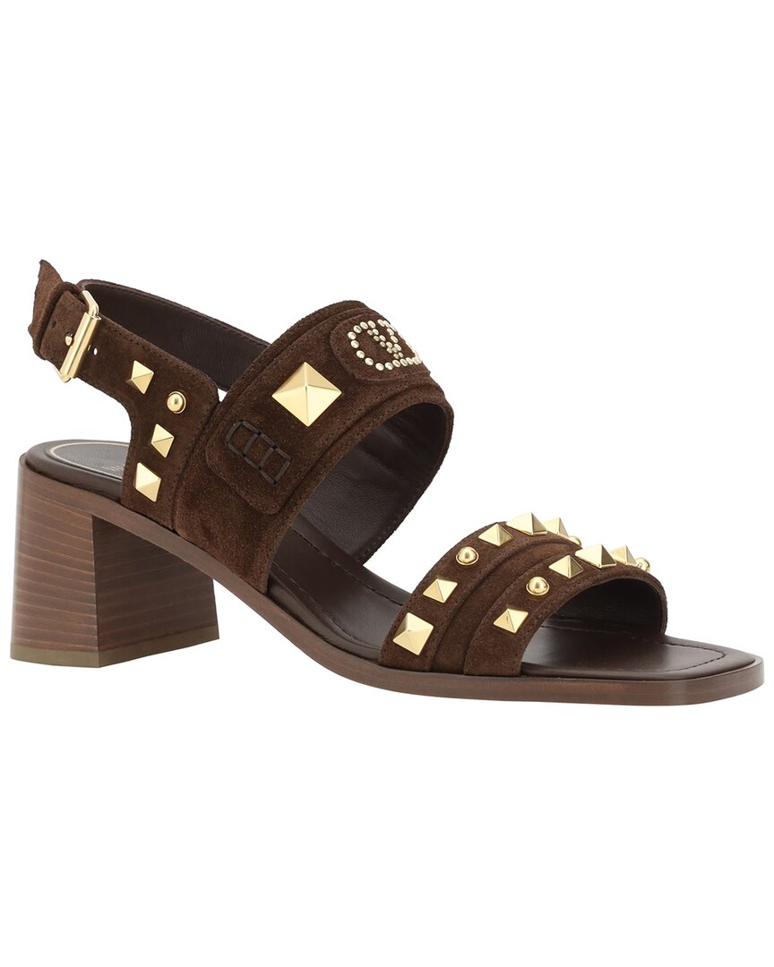 Valentino Scamosciati Leather Sandal In Brown