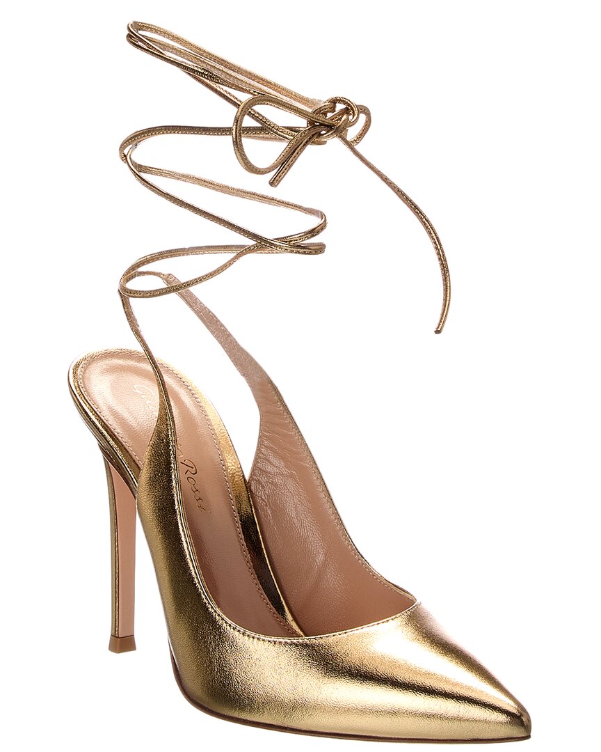 Gianvito Rossi Irene 105 Leather Pump In Gold