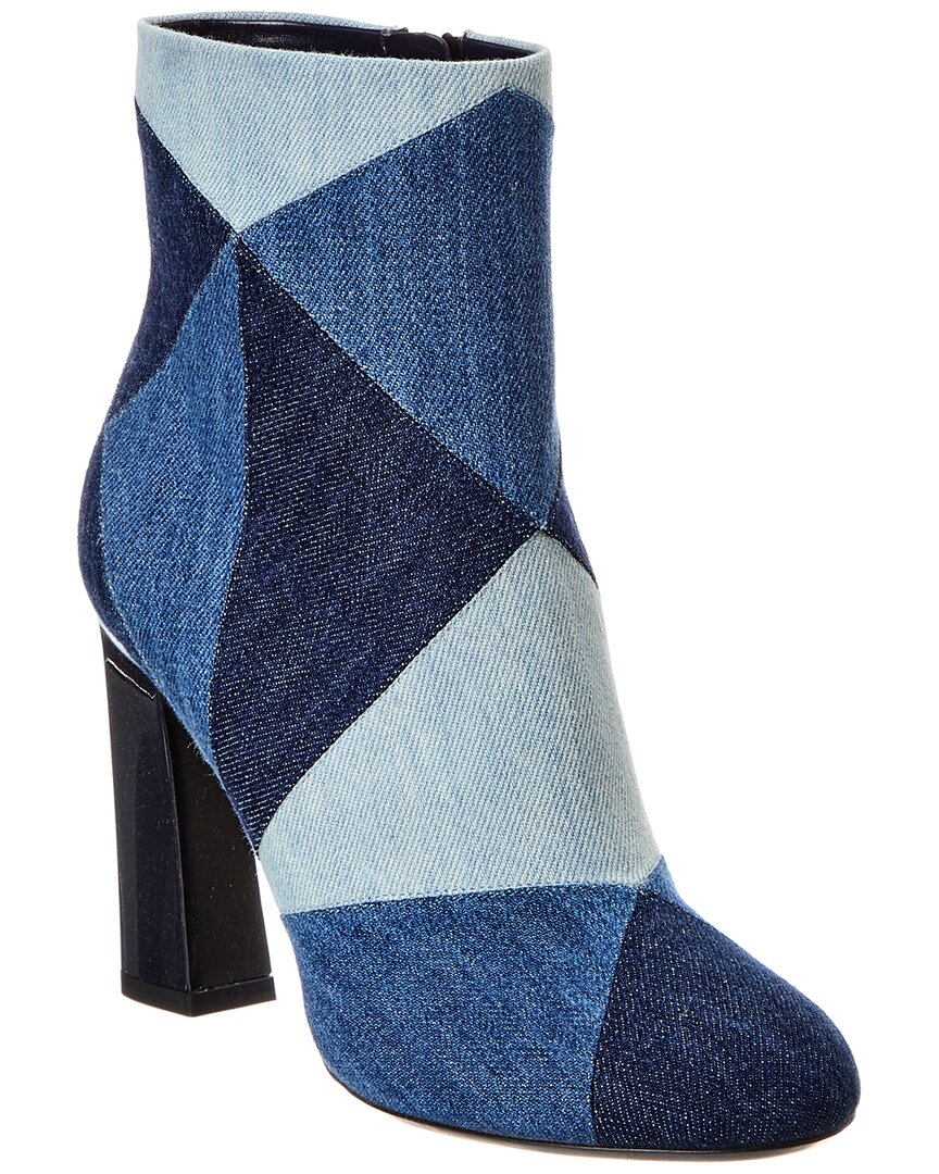 Roger Vivier Prismick Denim Boot In Blue