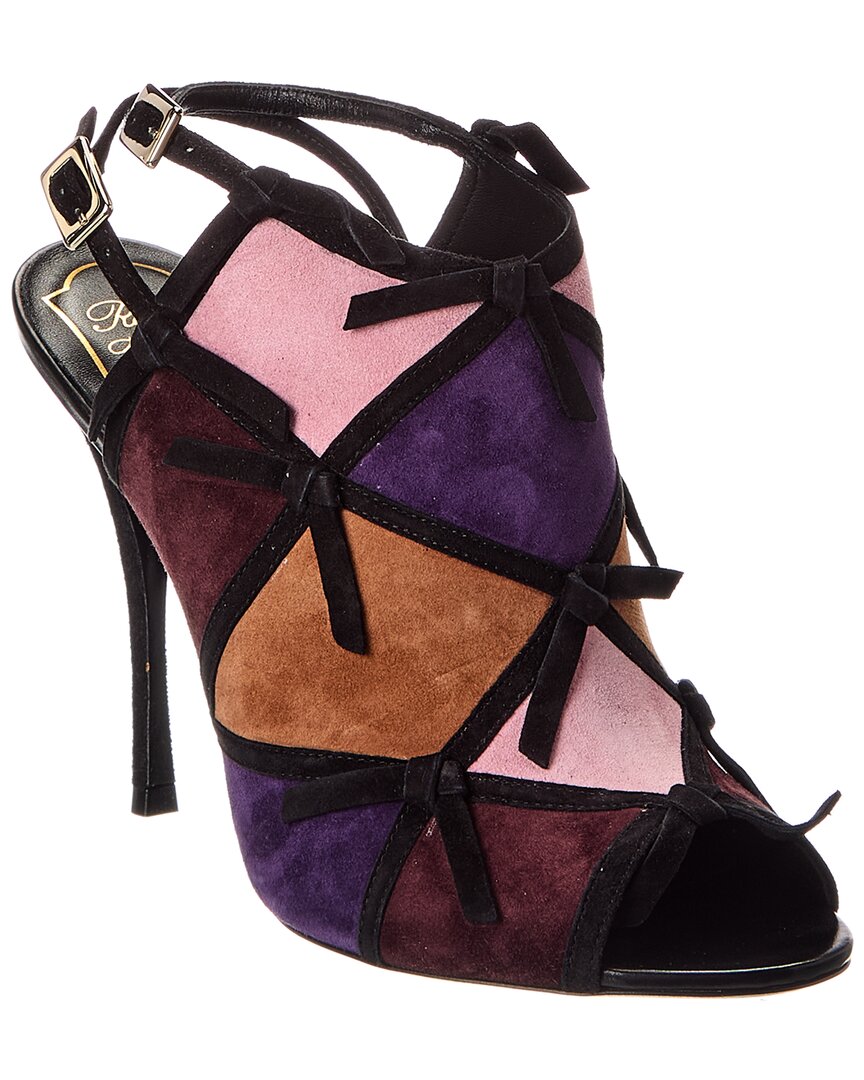 Roger Vivier Suede Sandal In Multi