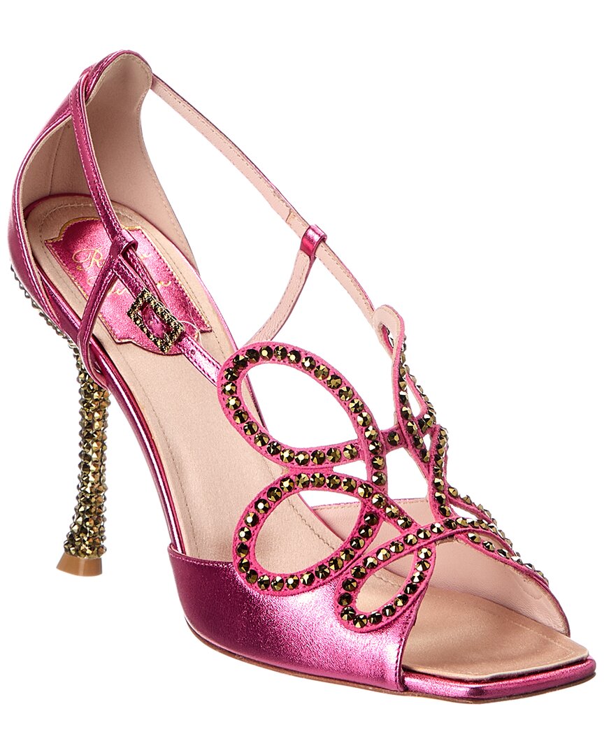 Roger Vivier Leather Sandal In Pink