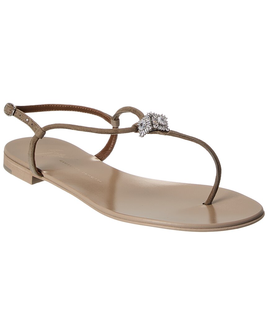 Giuseppe Zanotti Ganass Suede Sandal In Gray