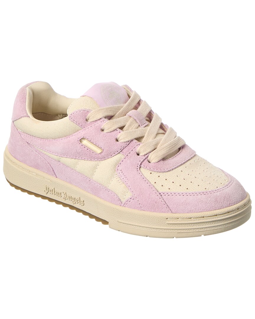 Palm Angels University Lt Canvas & Suede Sneaker In Pink