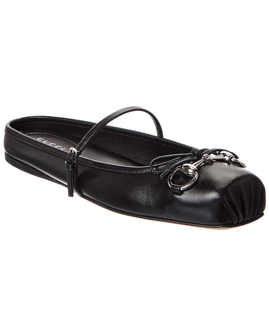 Gucci Horsebit Leather Mule In Black