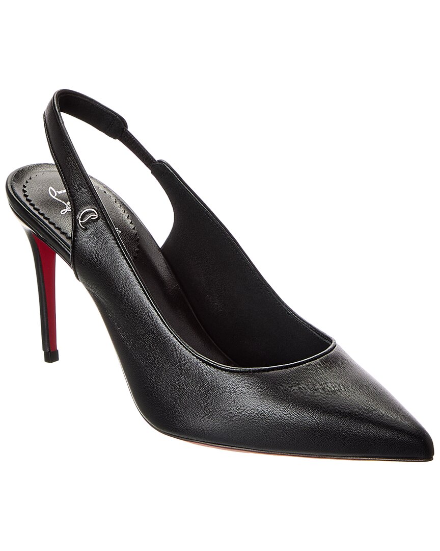 Christian Louboutin Sporty Kate 85 Leather Slingback Pump In Black