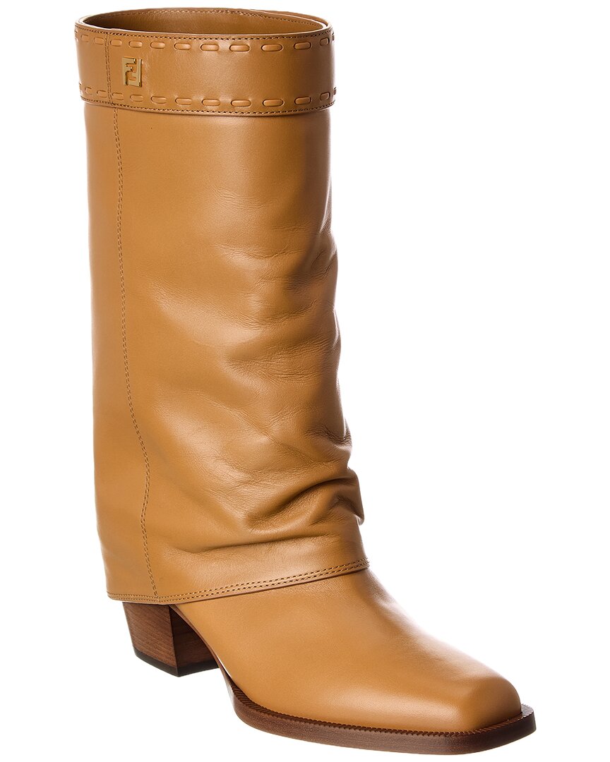 Fendi Ff Leather Boot In Multi