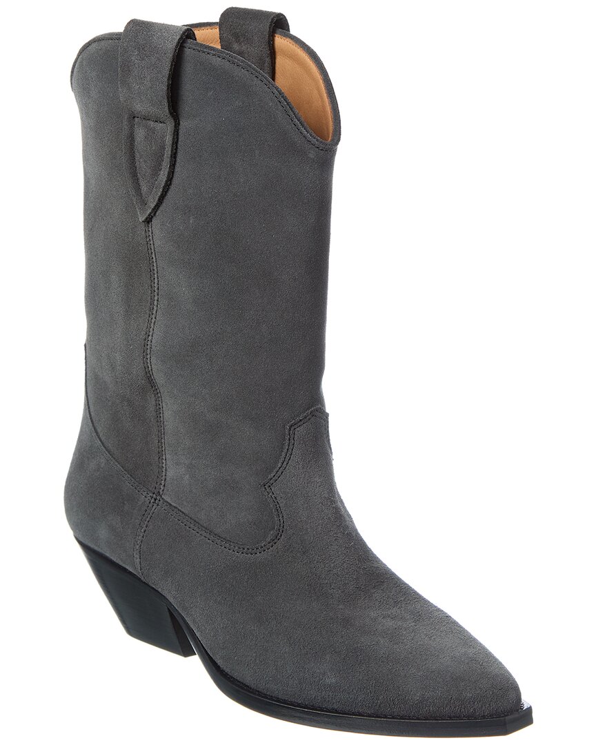 Isabel Marant Duerto Pointed Toe Cowboy Boots In Gray