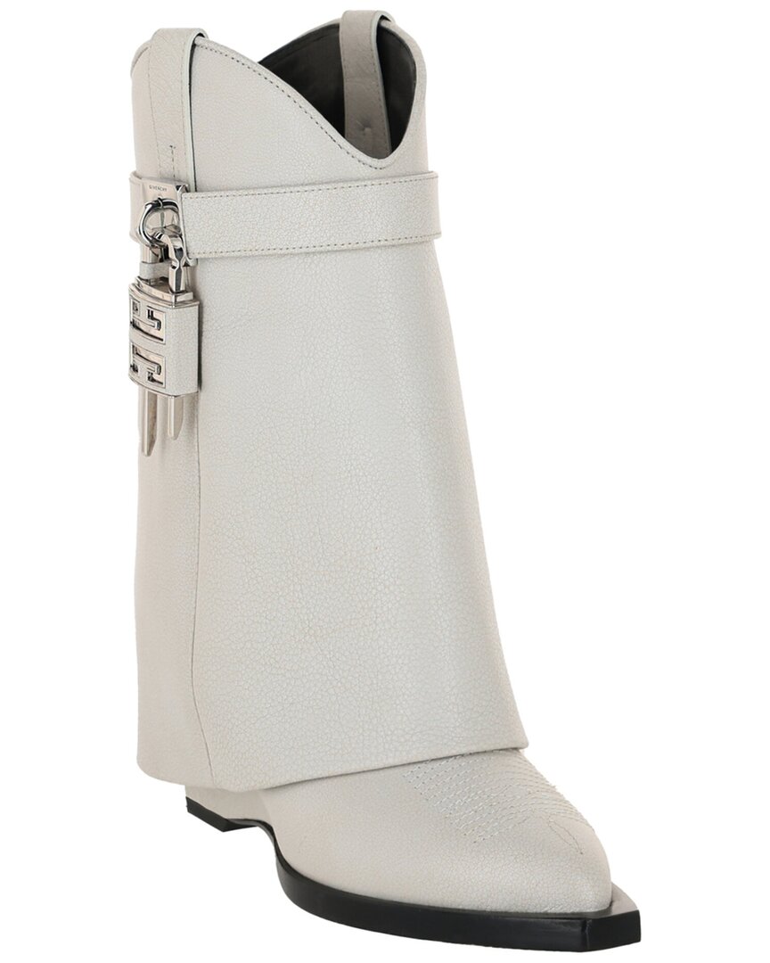 Givenchy G-lock Leather Boot In Gray