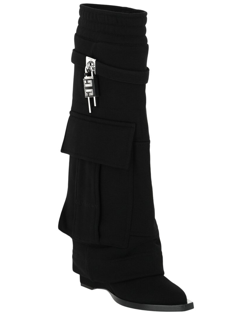 Givenchy Shark Lock Cowboy Boot In Black