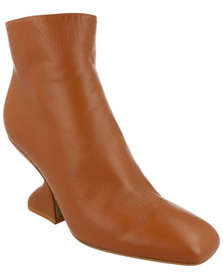 Ferragamo Sal 85 Leather Bootie In Brown