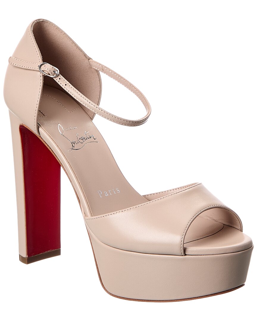Christian Louboutin Sandaloo 130 Leather Platform Sandal In Pink
