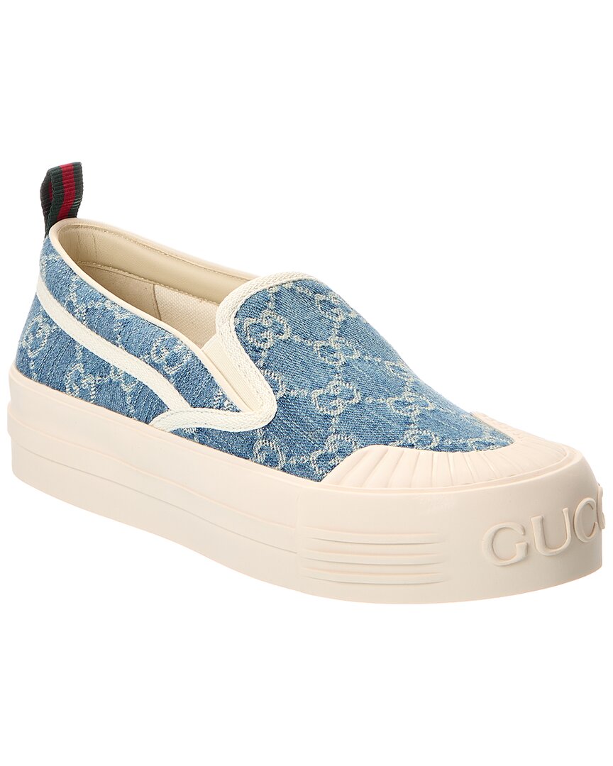 Gucci Gg Denim Slip-on Sneaker In Blue
