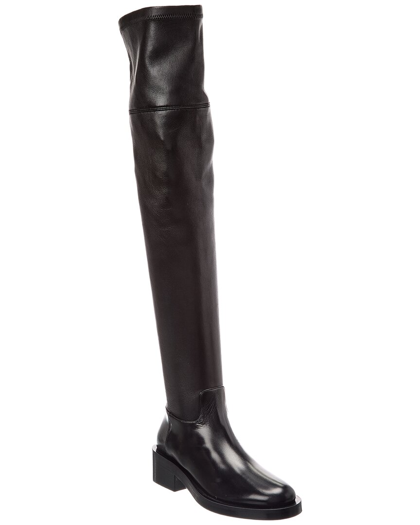 Valentino Garavani Valentino Roman Stud 30 Leather Over-the-knee Boot In Black