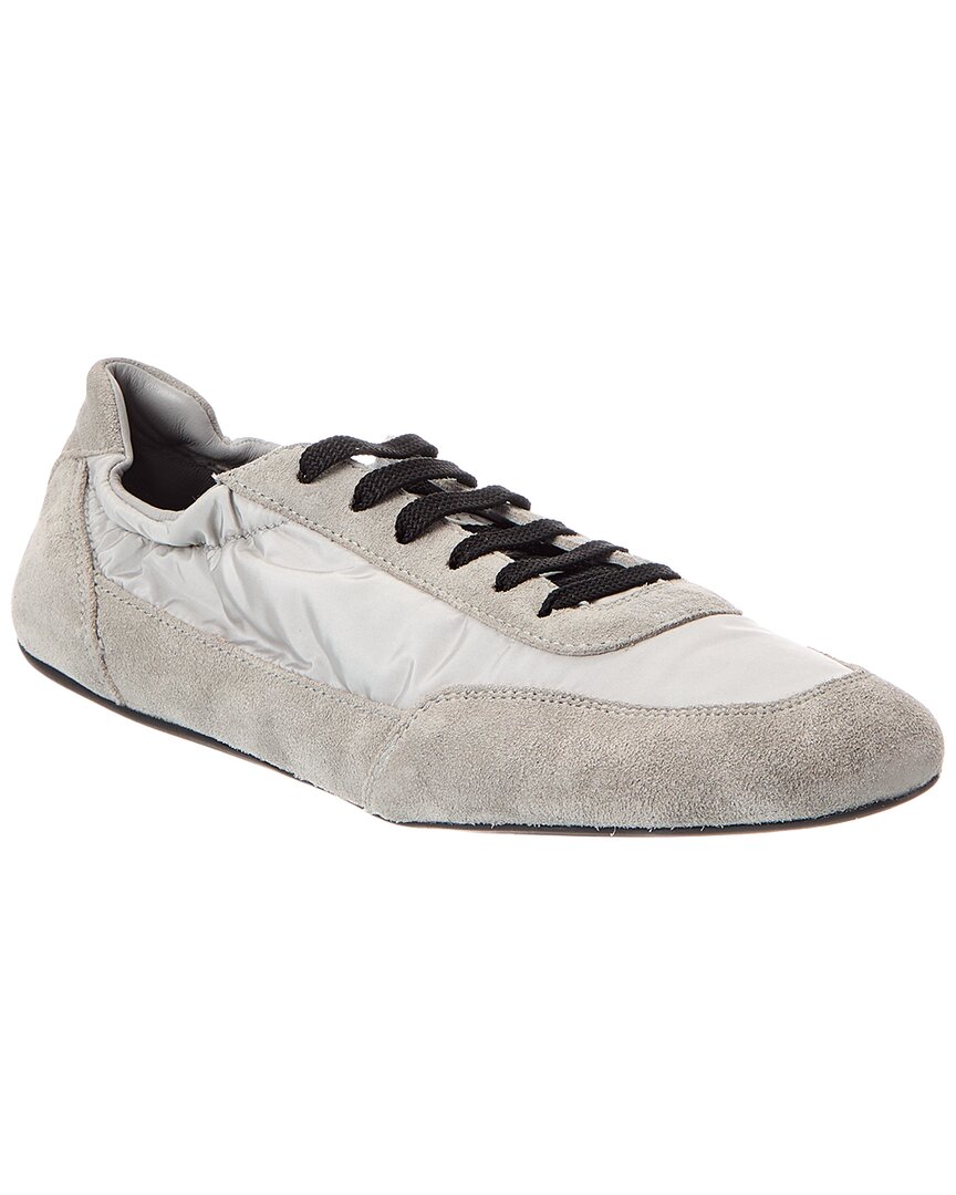 Prada Collapse Nylon & Suede Sneaker In Gray