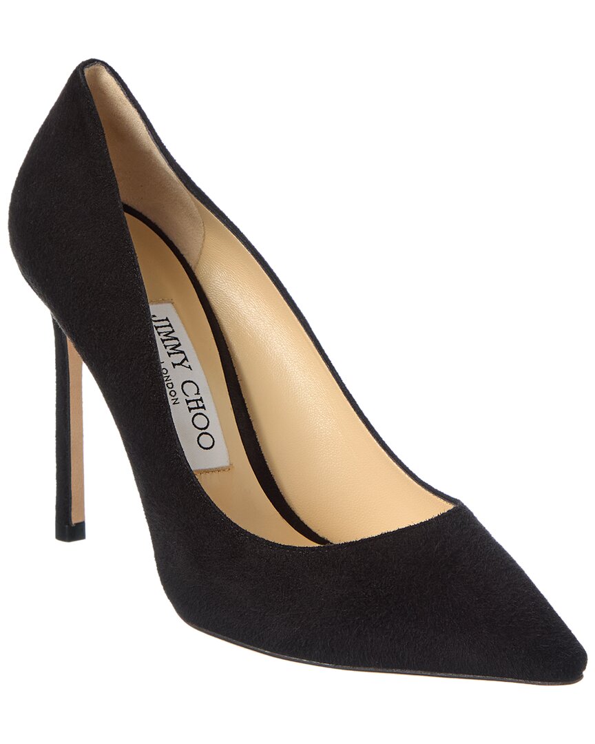 Jimmy Choo Womens Black Romy 100 Suede Courts 4.5 In Black