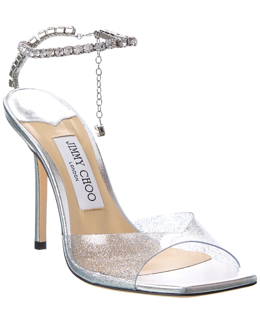 Jimmy Choo Women's Saeda 100 Embellished High Heel Sandals In Grey