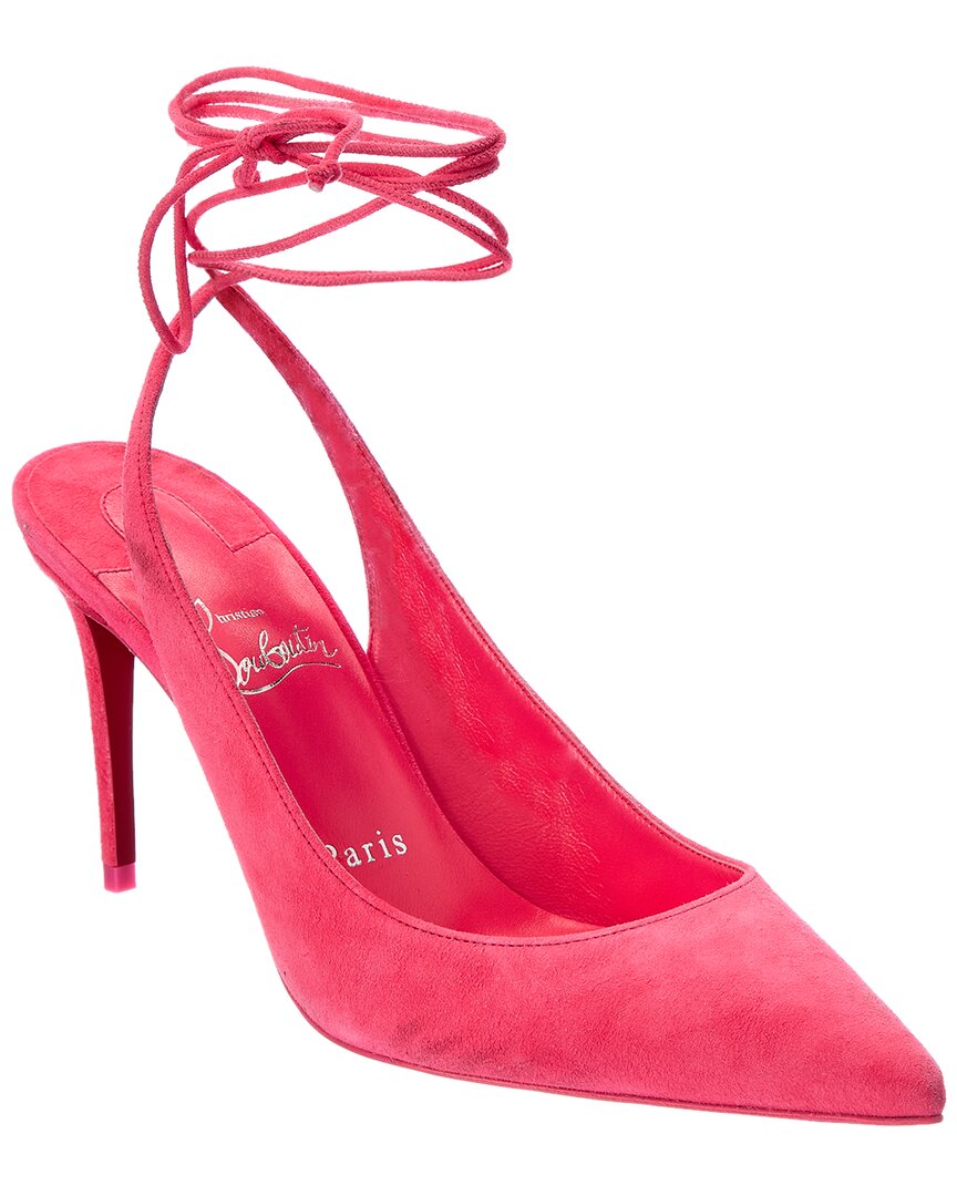 Shop Christian Louboutin Lace-up Kate 85 Suede Pump In Pink