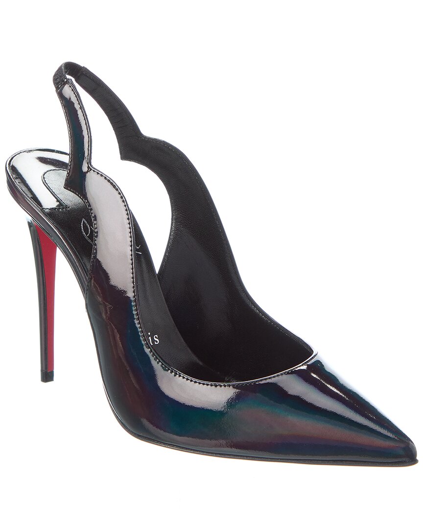 Christian Louboutin Hot Chick Sling 100 Patent Slingback Pump In Black