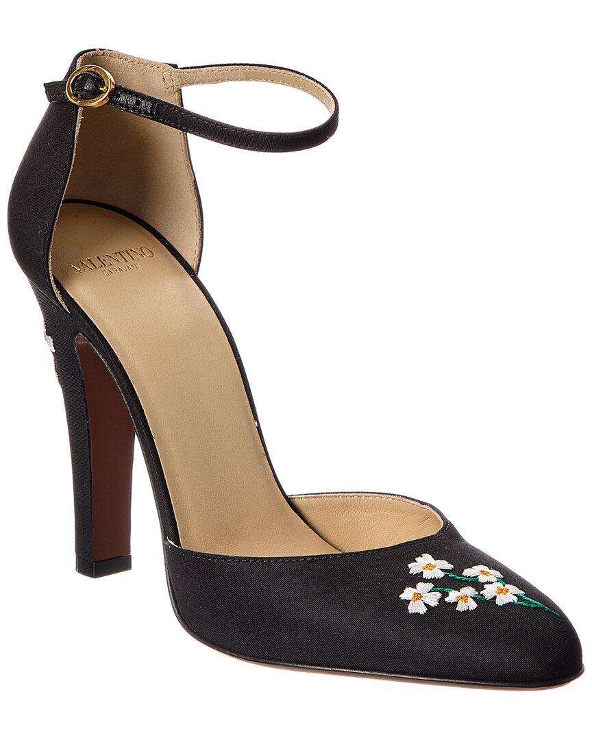Valentino Gold/Black Vlogo Signature 105 Canvas Pump