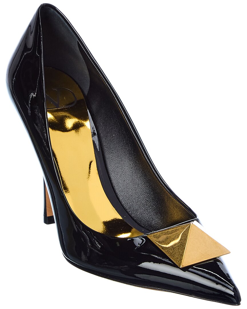 Valentino One Stud 100 Leather Pump In Black
