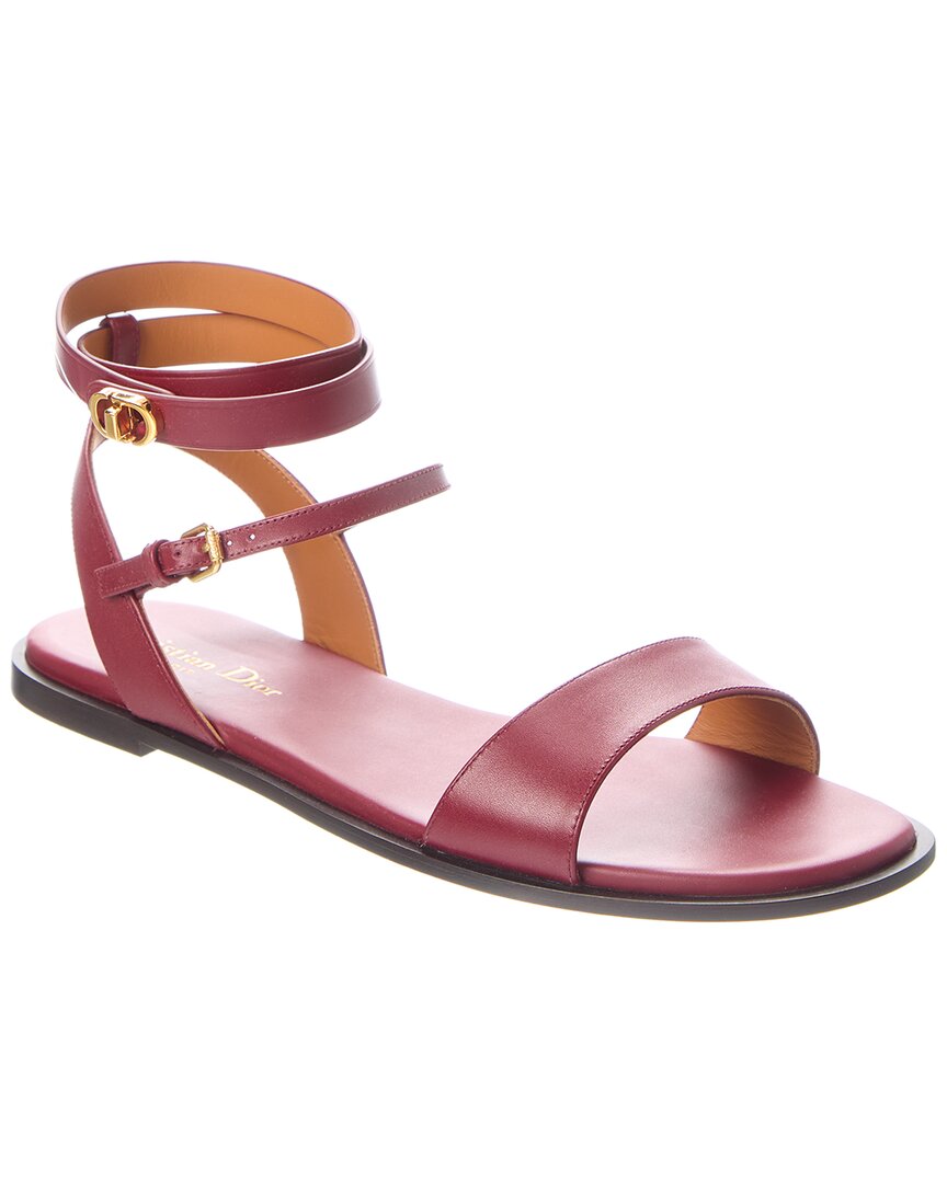 Dior 30 Montaigne Leather Sandal In Red
