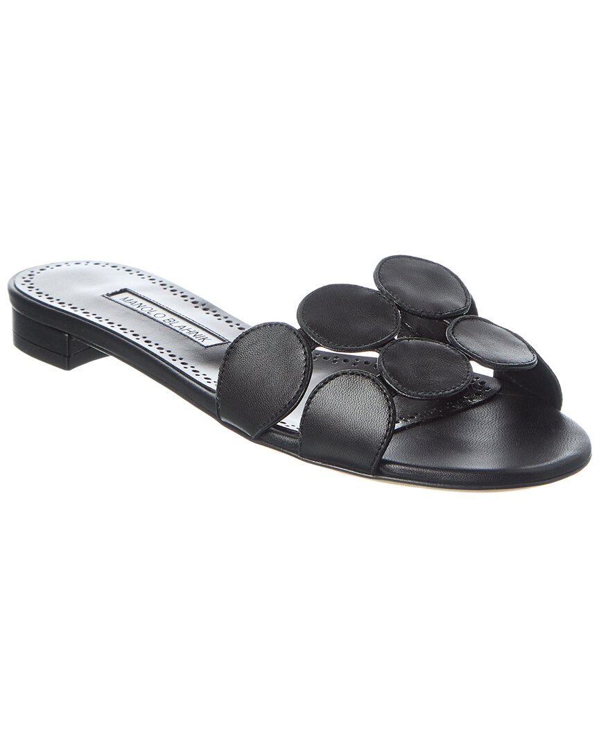 Manolo Blahnik Haribalmu Leather Sandal In Black