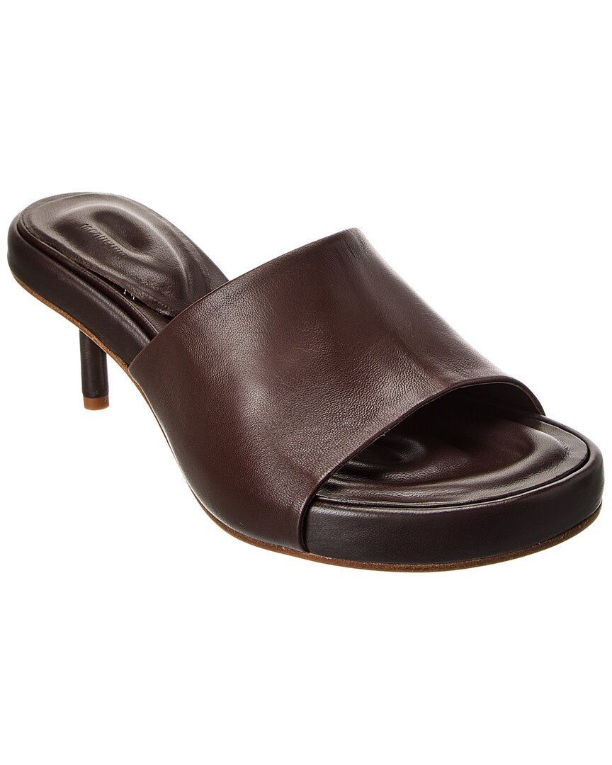 Shop Jacquemus Les Mules Argilla Leather Sandal In Brown